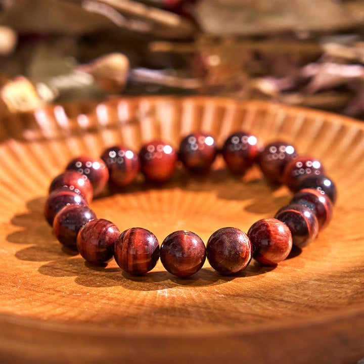 Buddha Stones Bracciale con perle curative in occhio di tigre naturale - 10 mm - image 10