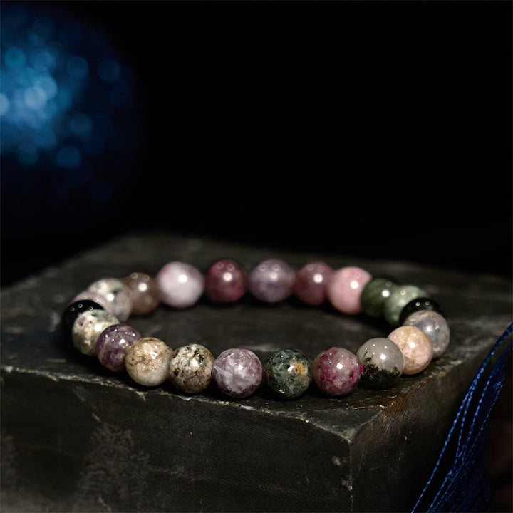 Braccialetto positivo Buddha Stones Rainbow Tormalina