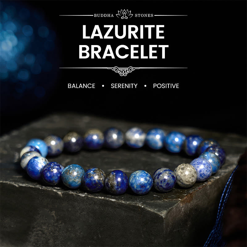 Bracciale Buddha Stones Lazurite Lapislazzuli Positive Balance - Lazurite (circonferenza del polso: 14-16 cm) - image 0