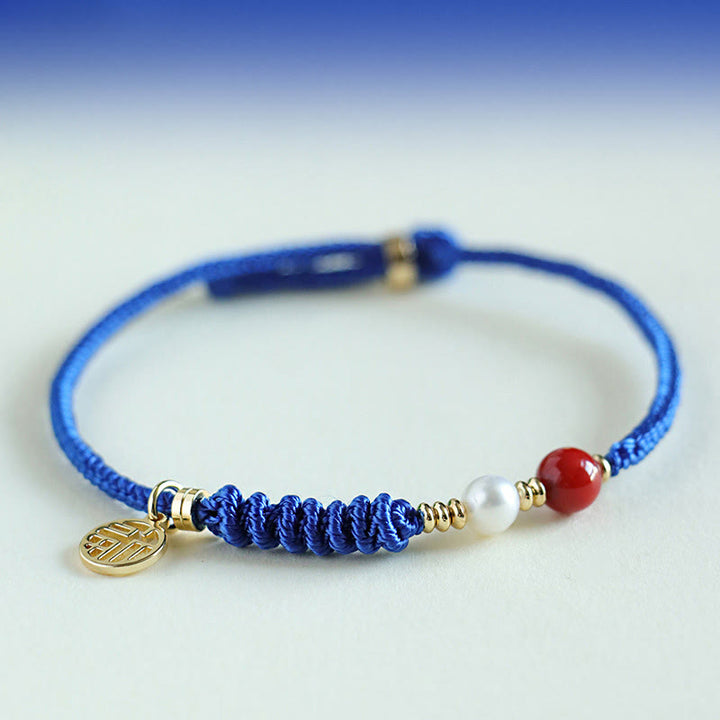 Braccialetto Buddha Stones Klein Blue String, Agata rossa del sud, Granato, Avventurina blu, Lazurite, Lapislazzuli, Farfalla in rame, Carattere positivo Fu - image 11