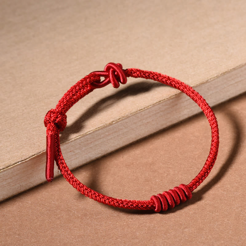 Braccialetto di forza con corda rossa a otto fili Buddha Stones