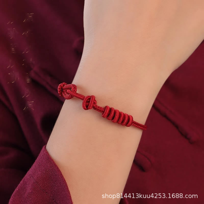 Braccialetto di forza con corda rossa a otto fili Buddha Stones