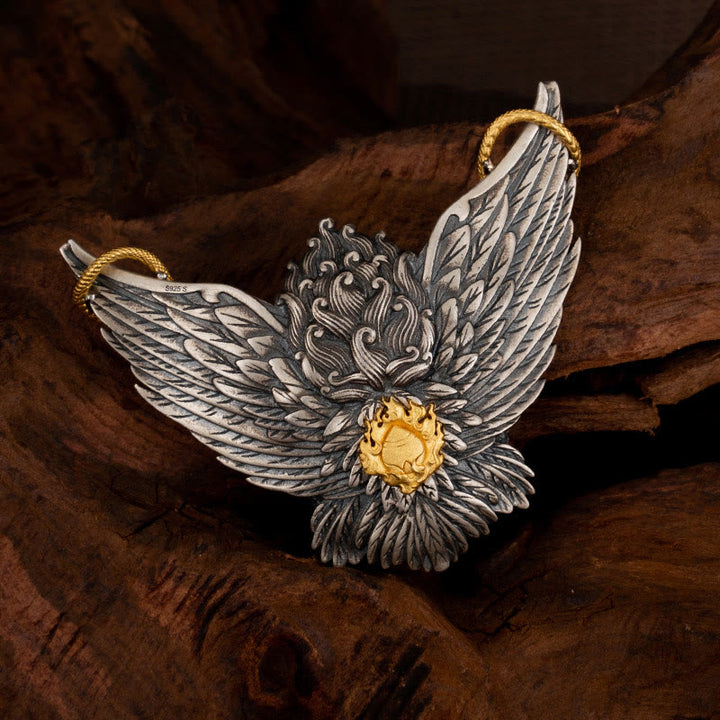 Collana con ciondolo a forma di serpente drago uccello Garuda tibetano in argento sterling 925 Buddha Stones - image 3