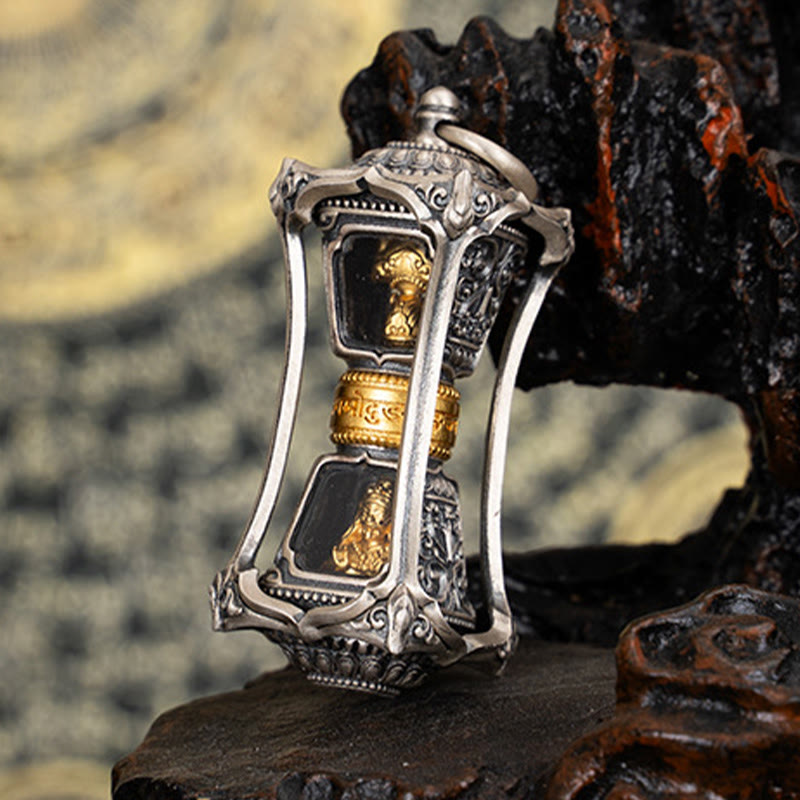 Collana con ciondolo a forma di dea della ricchezza, ciondolo a forma di Buddha Stones in argento sterling 925 tibetano Zakiram