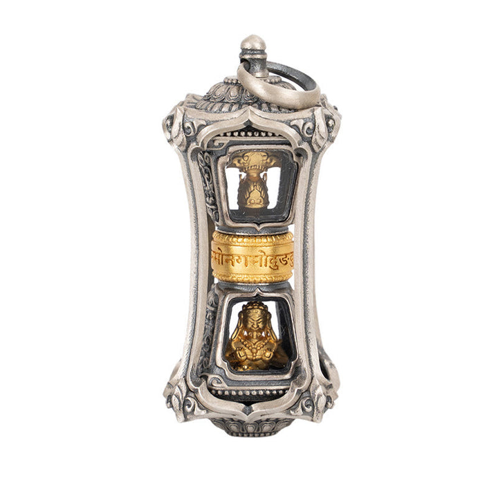 Collana con ciondolo a forma di dea della ricchezza, ciondolo a forma di Buddha Stones in argento sterling 925 tibetano Zakiram