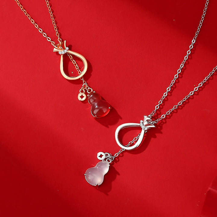 Buddha Stones Agata rossa Calcedonio Argento Sterling 925 Zucca Lucky Bag Collana con ciondolo di fiducia