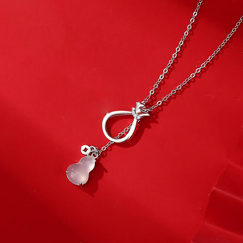 Buddha Stones Agata rossa Calcedonio Argento Sterling 925 Zucca Lucky Bag Collana con ciondolo di fiducia