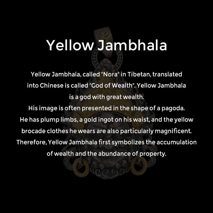 Collana con ciondolo in argento sterling 925 Buddha Stones in argento sterling tibetano giallo Jambhala, dio della ricchezza e protezione