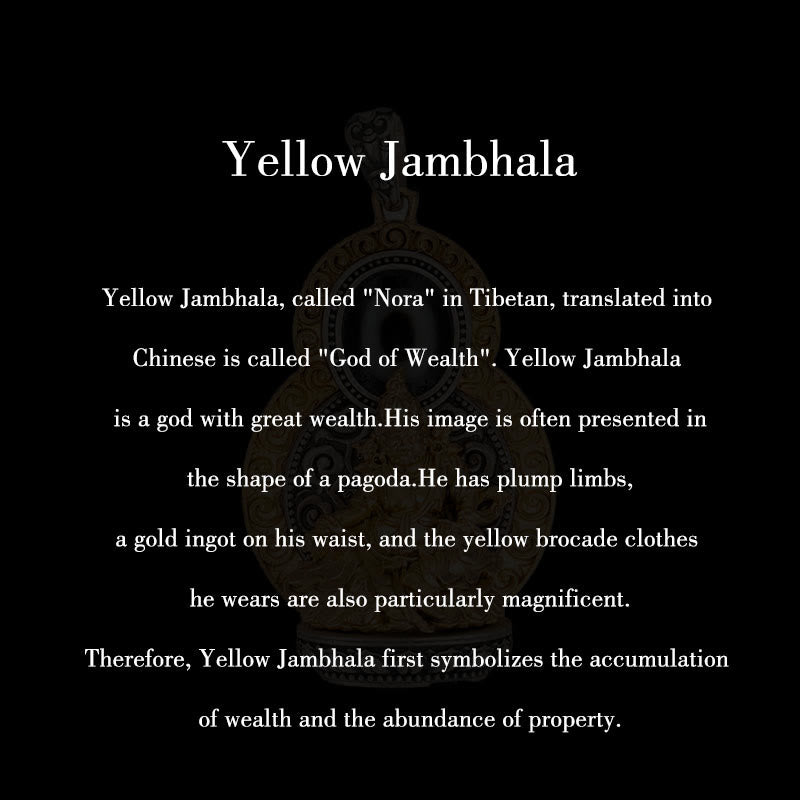 Buddha Stones Argento Sterling 925 Tibet Giallo Jambhala Dio della Ricchezza Dzi Bead Om Mani Padme Hum Felicità Collana Pendente - image 10