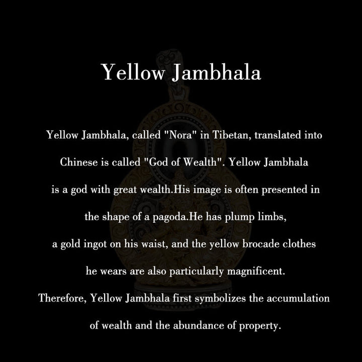 Buddha Stones Argento Sterling 925 Tibet Giallo Jambhala Dio della Ricchezza Dzi Bead Om Mani Padme Hum Felicità Collana Pendente - image 10