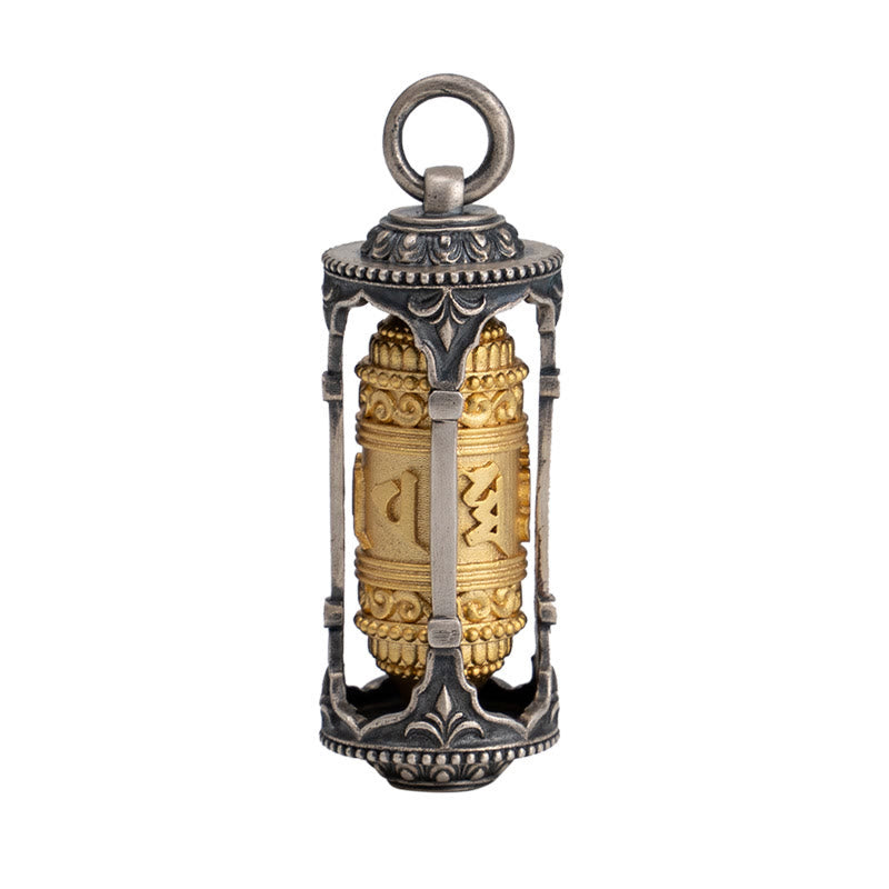Collana con ciondolo a forma di ruota di preghiera tibetana in argento sterling 925 con pietre Buddha Stones, Om Mani Padme Hum, saggezza - image 14