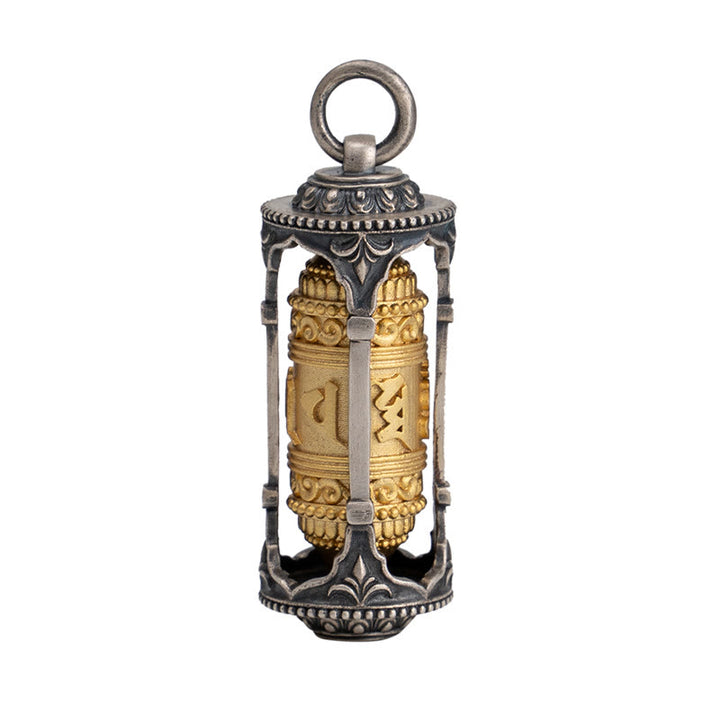 Collana con ciondolo a forma di ruota di preghiera tibetana in argento sterling 925 con pietre Buddha Stones, Om Mani Padme Hum, saggezza - image 14