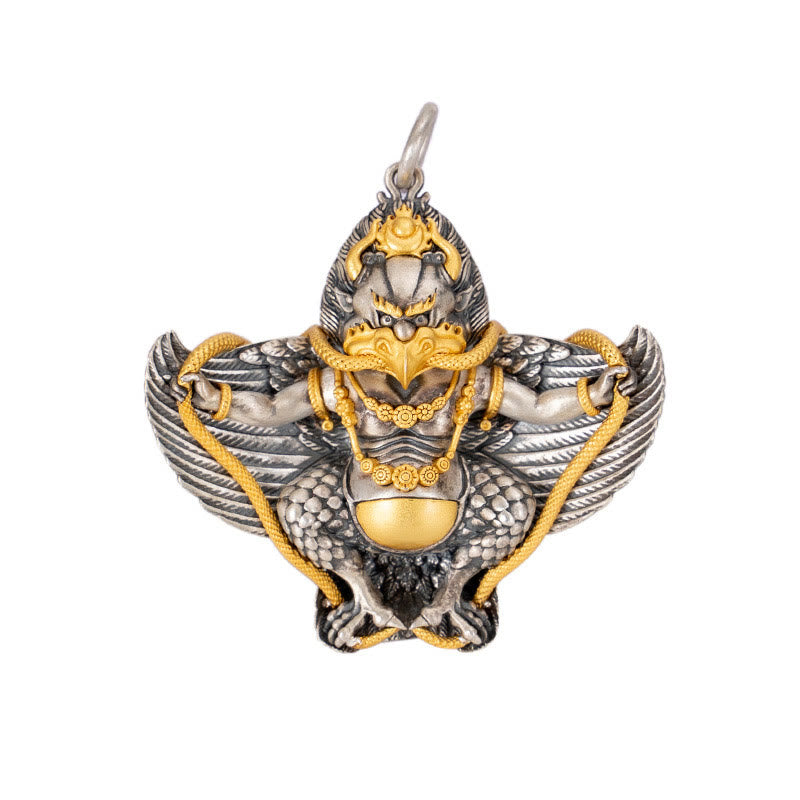 Collana con ciondolo a forma di uccello Garuda tibetano in argento sterling 925 Buddha Stones