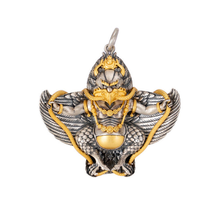 Collana con ciondolo a forma di uccello Garuda tibetano in argento sterling 925 Buddha Stones