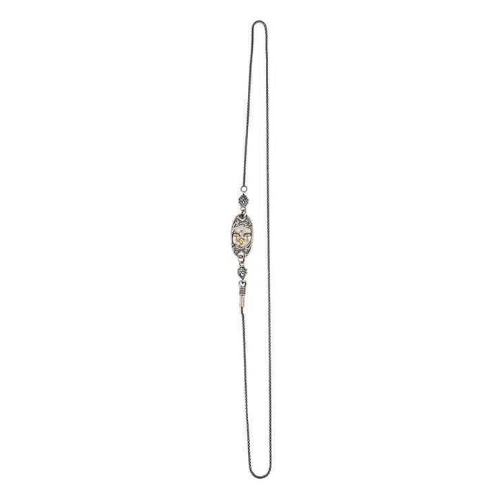 Collana con catena in metallo di protezione Bodhisattva Tara Om Mani Padme Hum, in argento Buddha Stones 925, tibetano Zakiram, dea della ricchezza - Catena Bodhisattva Tara 49cm - image 7