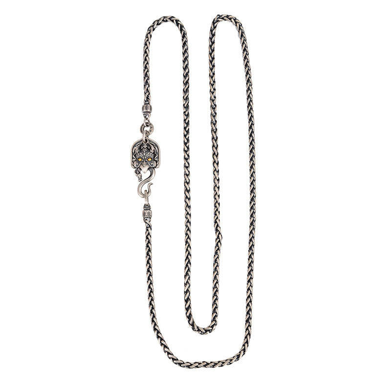 Collana con catena in metallo con ciondolo a forma di uccello Garuda tibetano in argento sterling 925 Buddha Stones