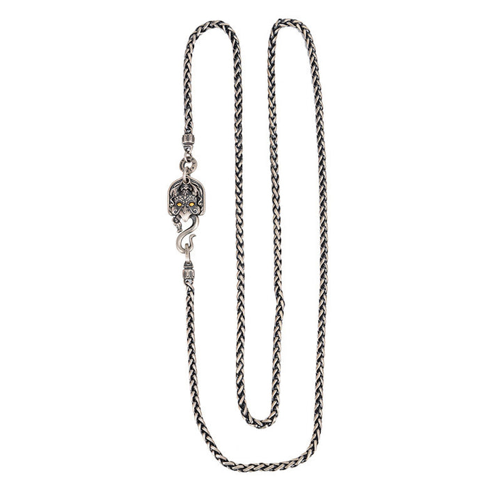 Collana con catena in metallo con ciondolo a forma di uccello Garuda tibetano in argento sterling 925 Buddha Stones