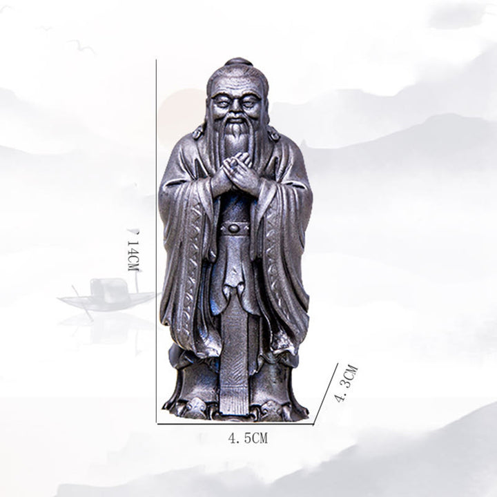 Buddha Stones fatte a mano Confucio polvere di ferro ruggine statua in resina decorazione della casa
