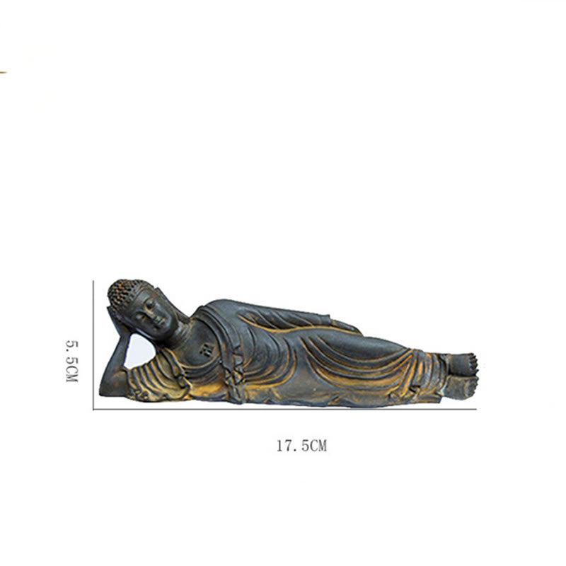 Buddha Stones Buddha Sdraiato Shakyamuni Ferro Polvere Ruggine Statua Resina Decorazione Casa