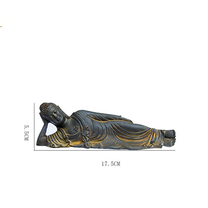 Buddha Stones Buddha Sdraiato Shakyamuni Ferro Polvere Ruggine Statua Resina Decorazione Casa