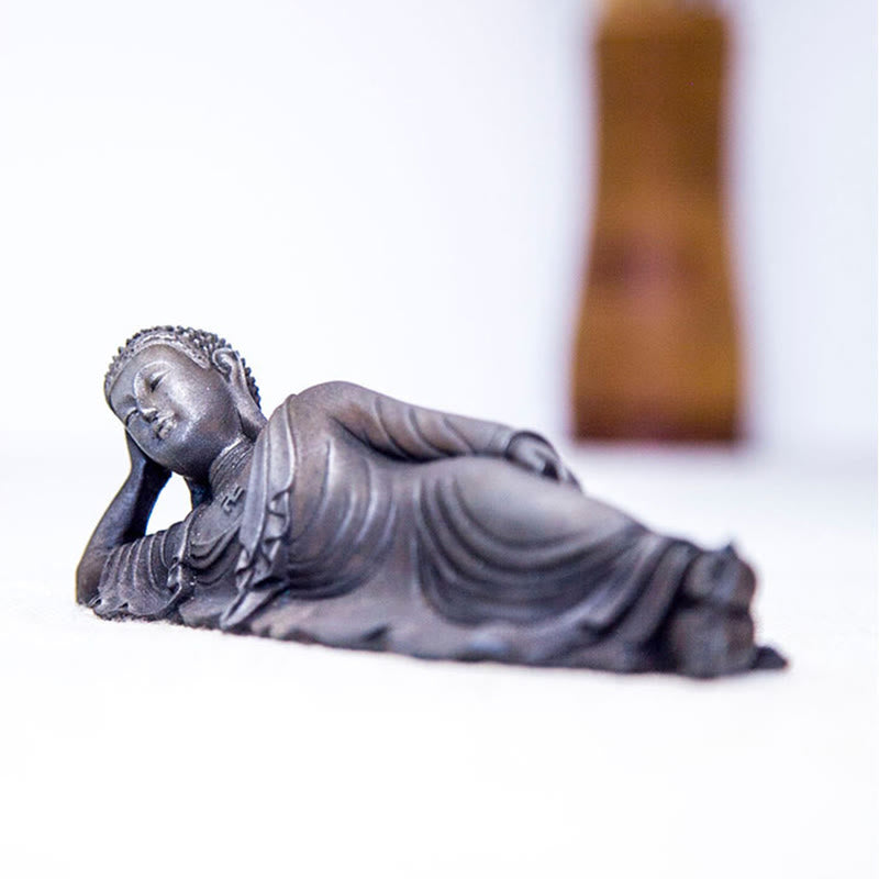 Buddha Stones Buddha Sdraiato Shakyamuni Ferro Polvere Ruggine Statua Resina Decorazione Casa
