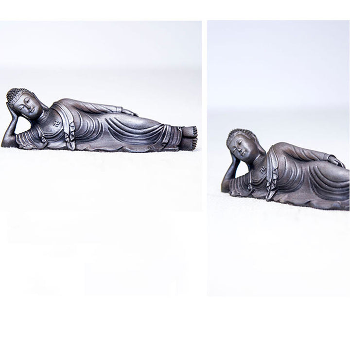 Buddha Stones Buddha Sdraiato Shakyamuni Ferro Polvere Ruggine Statua Resina Decorazione Casa