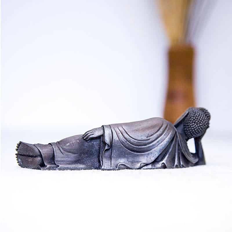 Buddha Stones Buddha Sdraiato Shakyamuni Ferro Polvere Ruggine Statua Resina Decorazione Casa