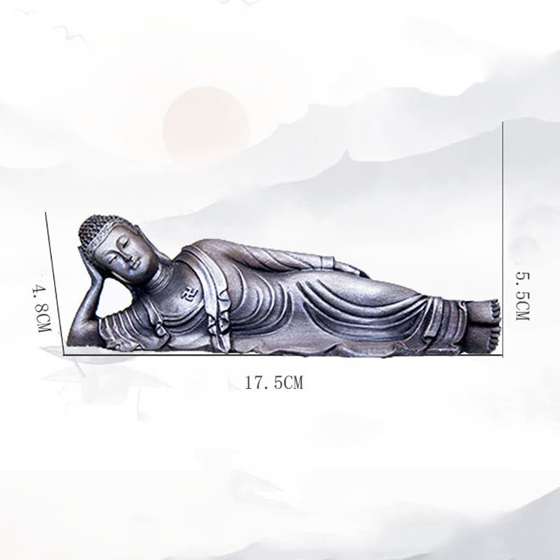 Buddha Stones Buddha Sdraiato Shakyamuni Ferro Polvere Ruggine Statua Resina Decorazione Casa