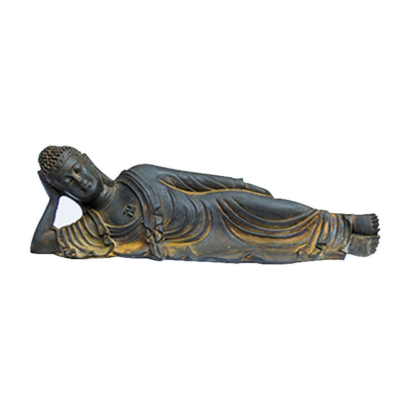 Buddha Stones Buddha Sdraiato Shakyamuni Ferro Polvere Ruggine Statua Resina Decorazione Casa