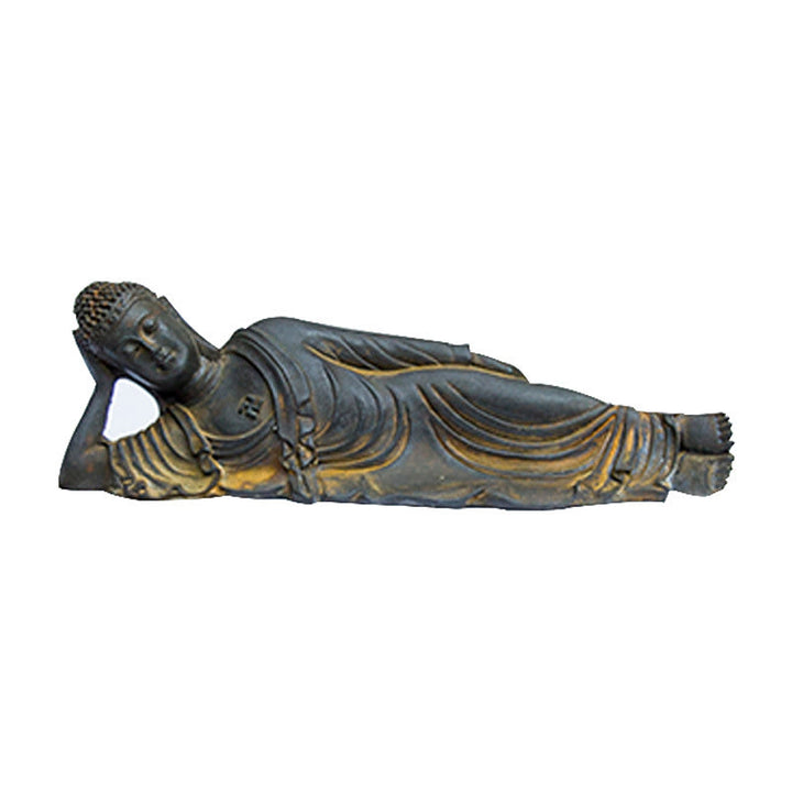 Buddha Stones Buddha Sdraiato Shakyamuni Ferro Polvere Ruggine Statua Resina Decorazione Casa