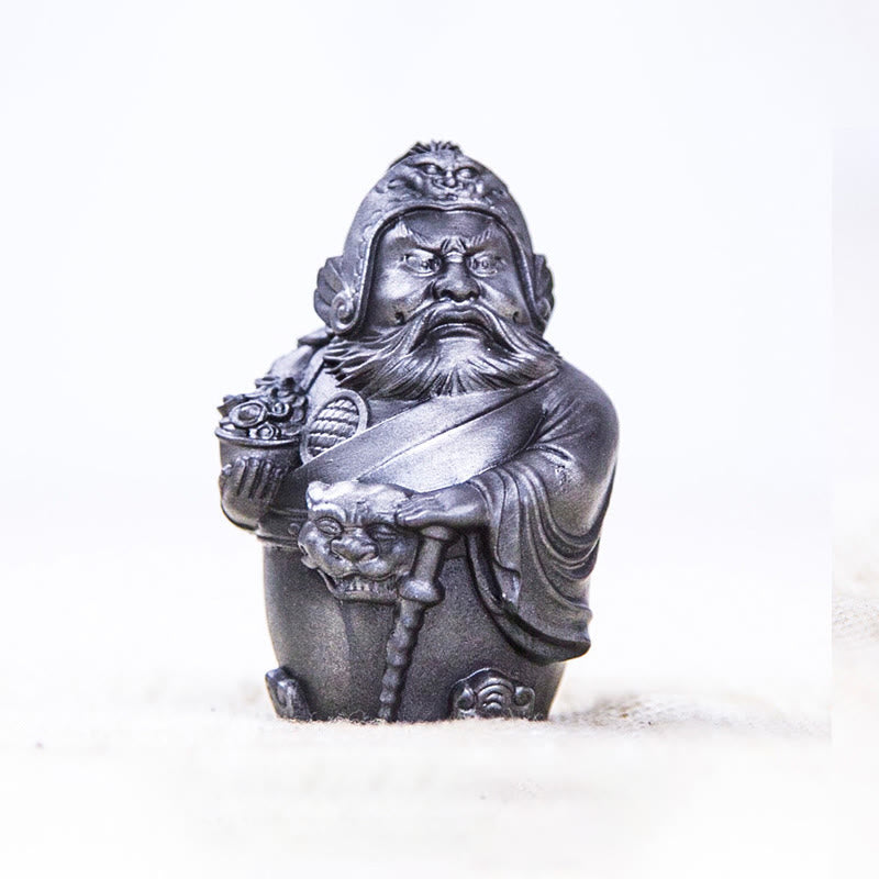 Buddha Stones Fatto a mano Letterario Militare Dio della Ricchezza Polvere di Ferro Ruggine Statua in Resina Decorazione per la Casa - Versione lucidata - Dio militare della ricchezza 7*4,8*4,3 cm - image 14