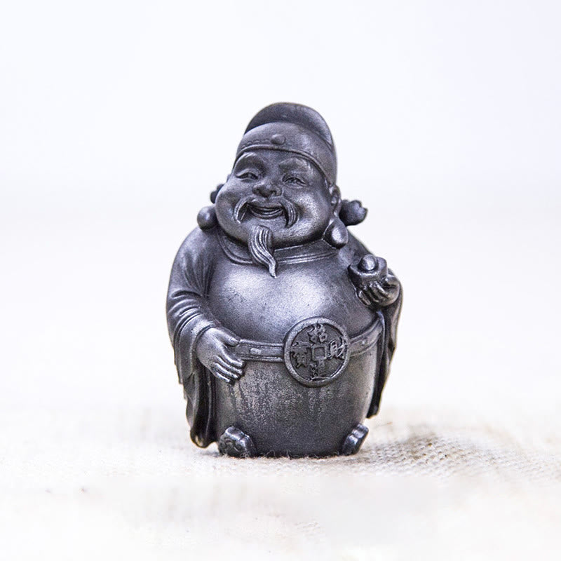 Buddha Stones Fatto a mano Letterario Militare Dio della Ricchezza Polvere di Ferro Ruggine Statua in Resina Decorazione per la Casa
