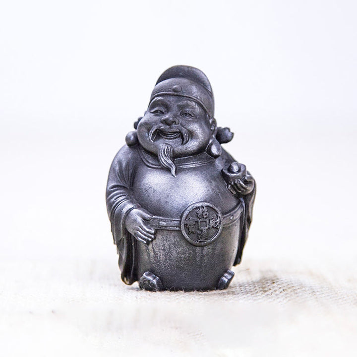 Buddha Stones Fatto a mano Letterario Militare Dio della Ricchezza Polvere di Ferro Ruggine Statua in Resina Decorazione per la Casa