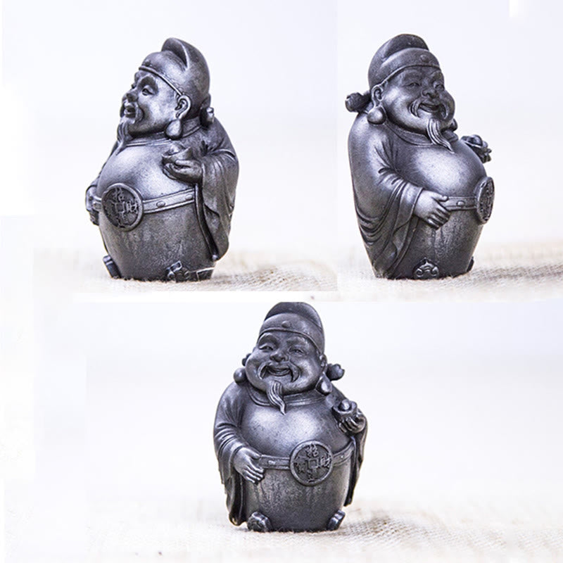 Buddha Stones Fatto a mano Letterario Militare Dio della Ricchezza Polvere di Ferro Ruggine Statua in Resina Decorazione per la Casa