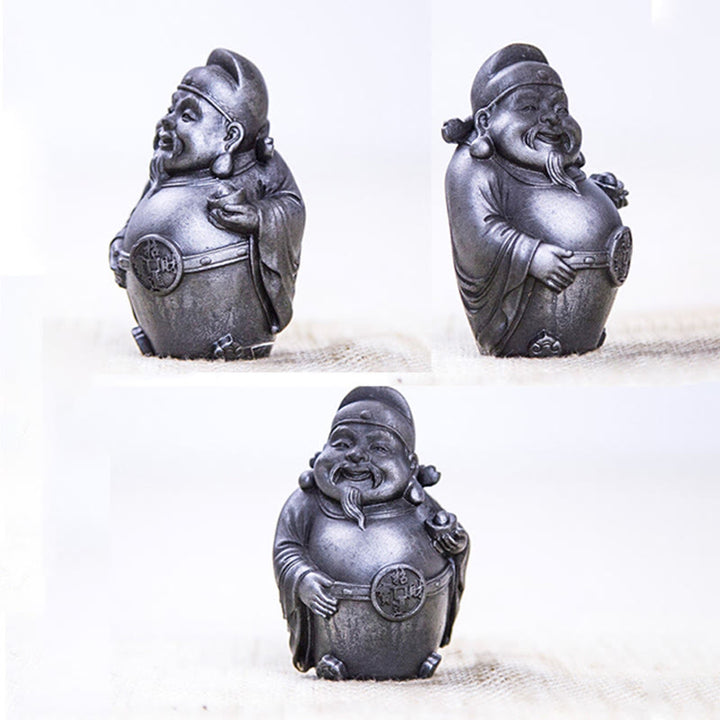 Buddha Stones Fatto a mano Letterario Militare Dio della Ricchezza Polvere di Ferro Ruggine Statua in Resina Decorazione per la Casa