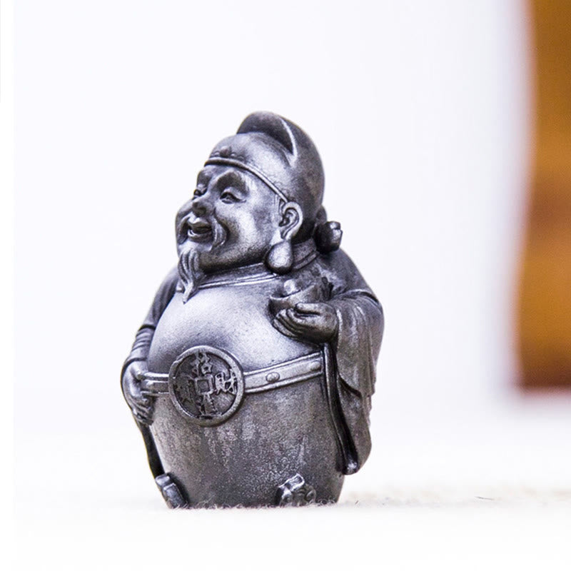 Buddha Stones Fatto a mano Letterario Militare Dio della Ricchezza Polvere di Ferro Ruggine Statua in Resina Decorazione per la Casa