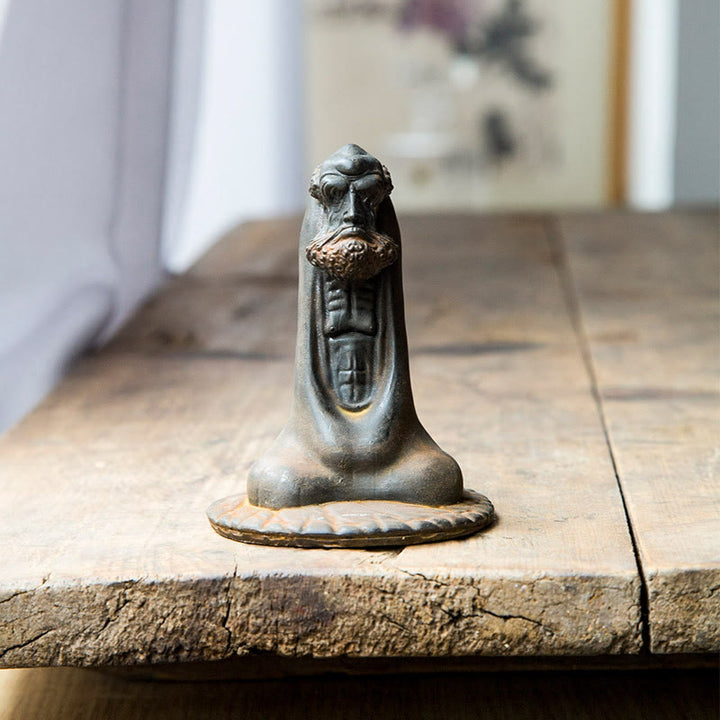 Buddha Stones fatto a mano Bodhidharma polvere di ferro ruggine statua in resina fusa decorazione per la casa