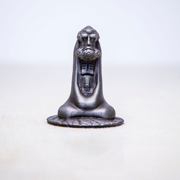 Buddha Stones fatto a mano Bodhidharma polvere di ferro ruggine statua in resina fusa decorazione per la casa - Versione lucidata 10*7,1*7,1 cm - image 13