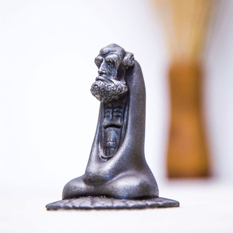 Buddha Stones fatto a mano Bodhidharma polvere di ferro ruggine statua in resina fusa decorazione per la casa
