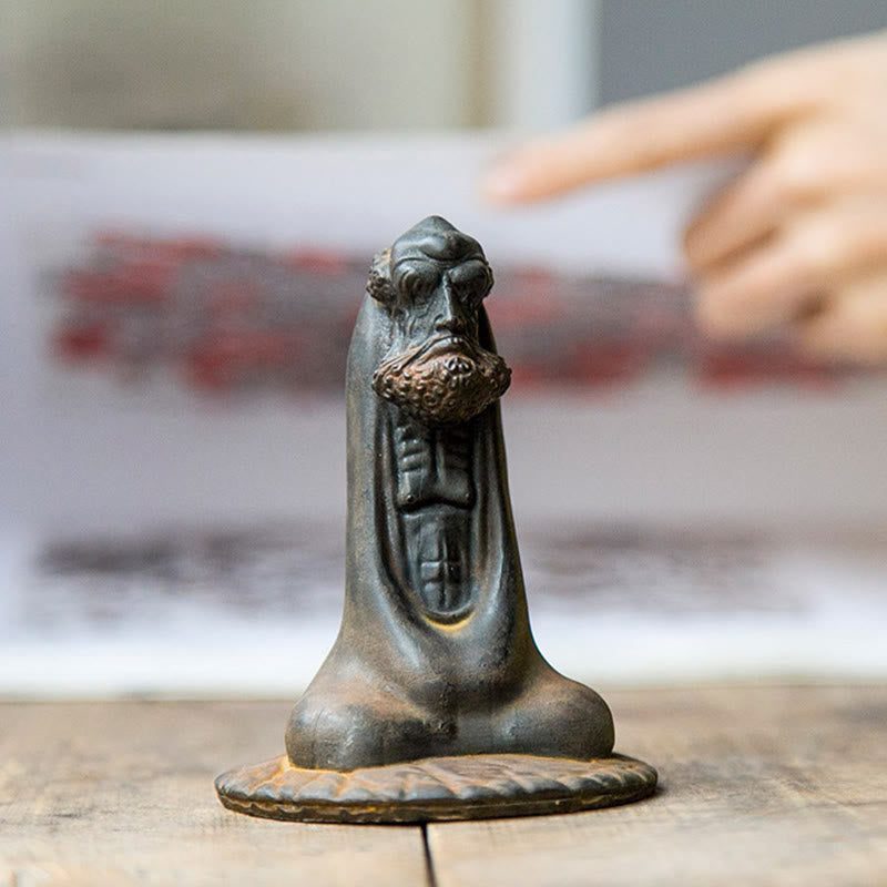 Buddha Stones fatto a mano Bodhidharma polvere di ferro ruggine statua in resina fusa decorazione per la casa