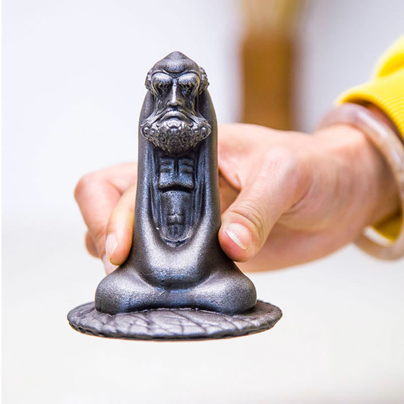 Buddha Stones fatto a mano Bodhidharma polvere di ferro ruggine statua in resina fusa decorazione per la casa