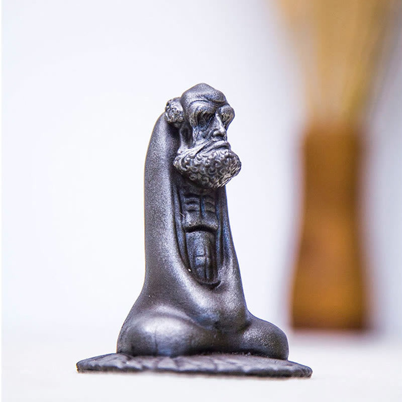 Buddha Stones fatto a mano Bodhidharma polvere di ferro ruggine statua in resina fusa decorazione per la casa