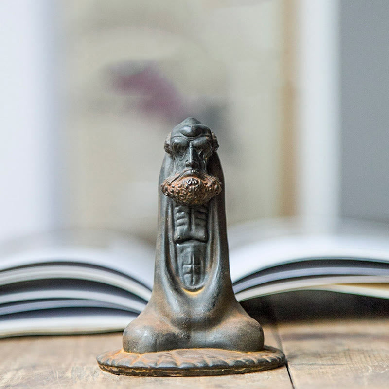 Buddha Stones fatto a mano Bodhidharma polvere di ferro ruggine statua in resina fusa decorazione per la casa