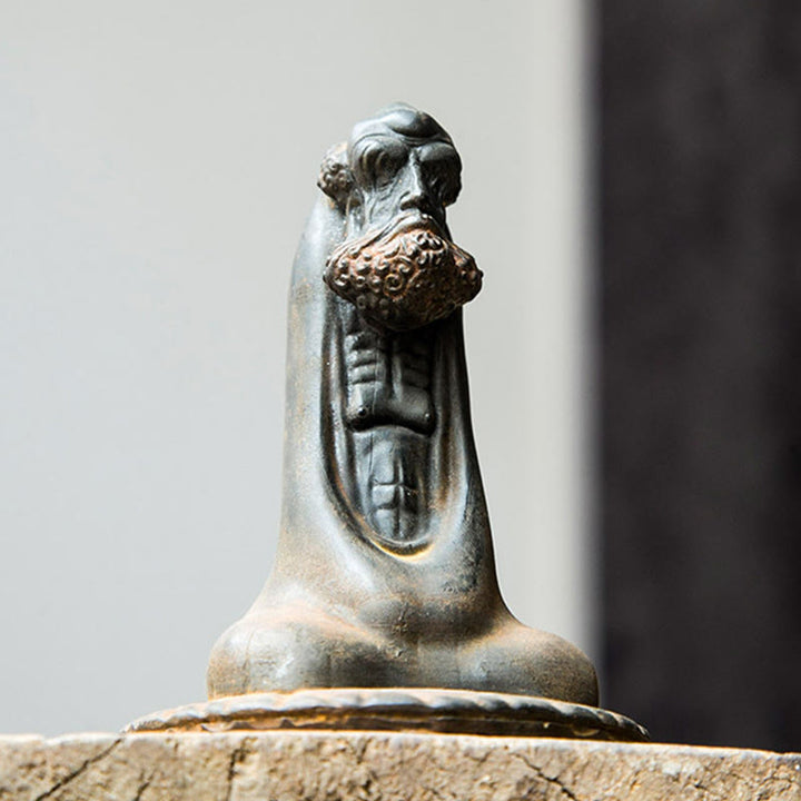 Buddha Stones fatto a mano Bodhidharma polvere di ferro ruggine statua in resina fusa decorazione per la casa - image 6