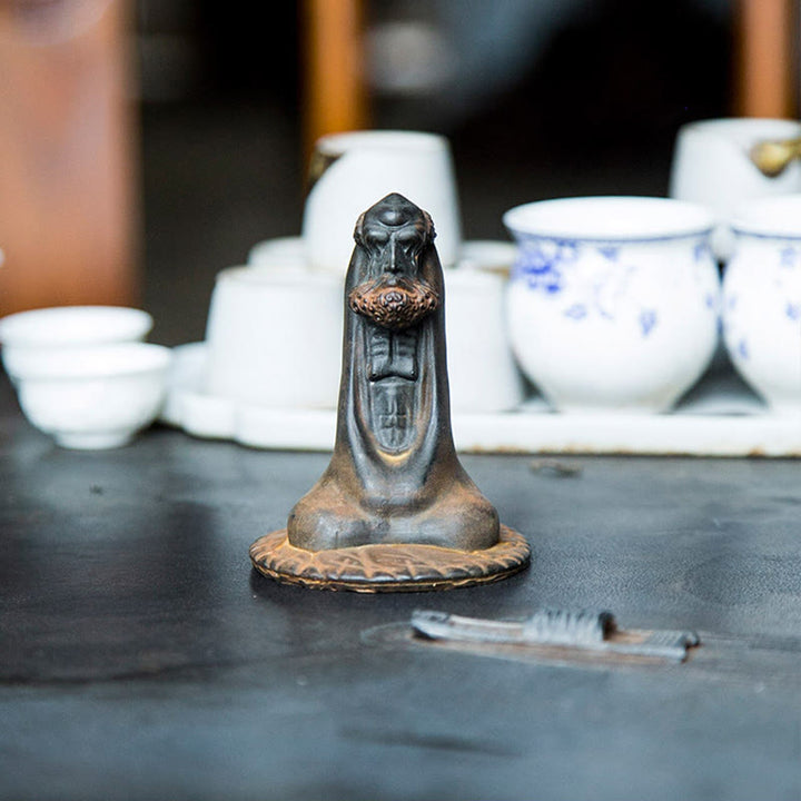 Buddha Stones fatto a mano Bodhidharma polvere di ferro ruggine statua in resina fusa decorazione per la casa - image 10