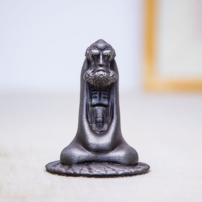 Buddha Stones fatto a mano Bodhidharma polvere di ferro ruggine statua in resina fusa decorazione per la casa