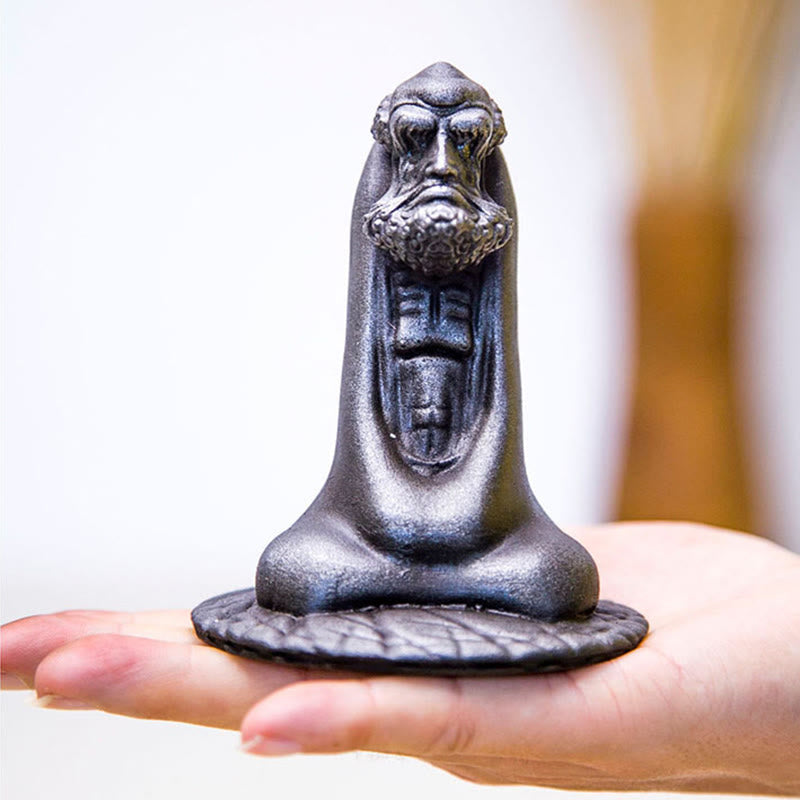 Buddha Stones fatto a mano Bodhidharma polvere di ferro ruggine statua in resina fusa decorazione per la casa