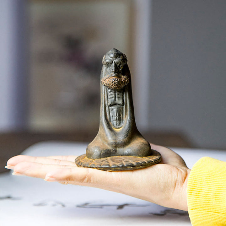 Buddha Stones fatto a mano Bodhidharma polvere di ferro ruggine statua in resina fusa decorazione per la casa - image 4