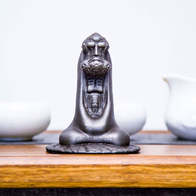 Buddha Stones fatto a mano Bodhidharma polvere di ferro ruggine statua in resina fusa decorazione per la casa