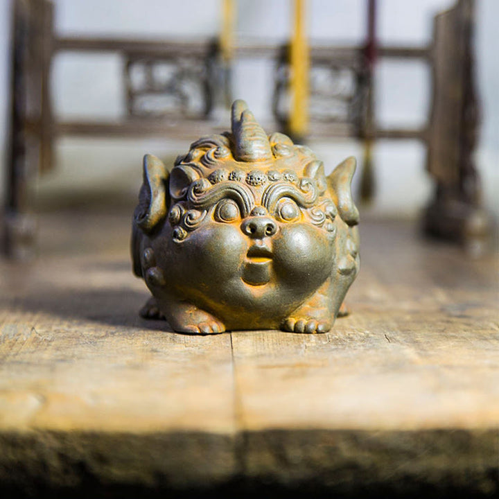 Buddha Stones Fatto a Mano Ricchezza PiXiu Polvere di Ferro Ruggine Statua in Resina Decorazione per la Casa - image 10